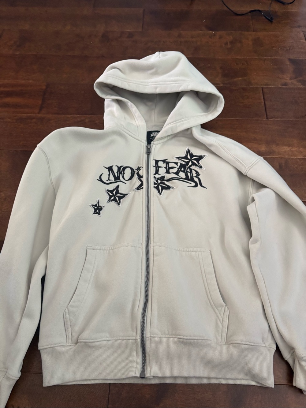 Hollister Zip-Up Hooded Sweatshirt in Light Gray